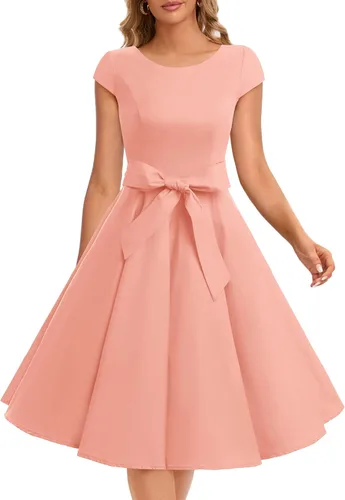 Miniatura 107 de Dressystar - Vestidos clásicos de fiesta con mangas casquillo, estilo Rockabilly y retro de la década de 1950