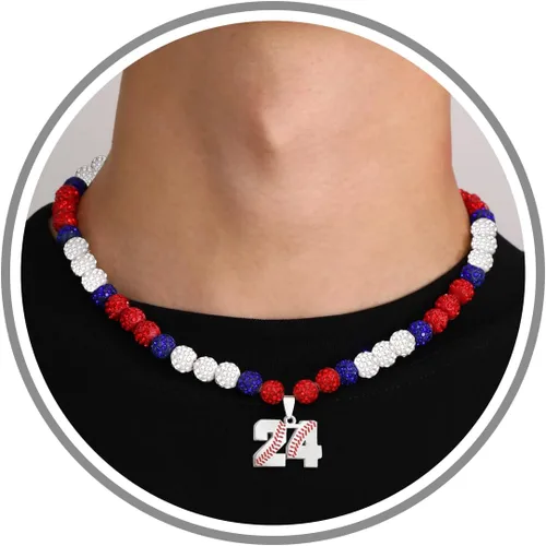 Miniatura 19 de Btysun Collares de béisbol de béisbol número 0-99 dijes de acero inoxidable para hombres, regalos de béisbol, papá, marido, regalo de Navidad