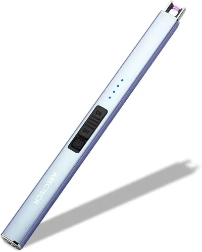 ARECTECH Encendedor de velas eléctrico con cable tipo C, regalo de cumpleaños para hombres, mujeres, esposa, encendedores de arco de plasma Azul