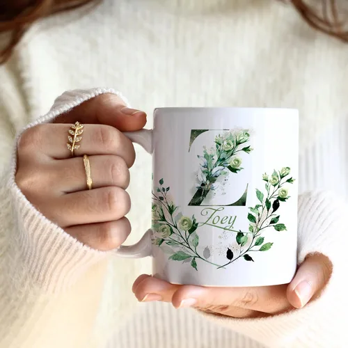 Tazas de café personalizadas con iniciales y letra de nombre, tazas de nombre personalizadas, regalo divertido para novio y novia, tazas de doble