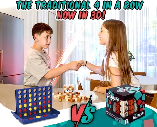 Miniatura 2 de Qubic4, un juego único de 4 en fila, juego de mesa de estrategia 3D para el pensamiento crítico. El juego de cuadrícula clásico en un elegante cubo