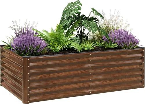 Miniatura 9 de SnugNiture Cama de Jardín Elevada Galvanizada 8x4x2 pies Cama de Cultivo Grande de Metal para Exteriores Caja de Maceta de Acero Kit para Cultivar