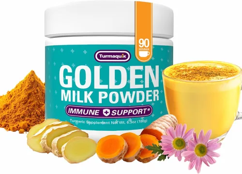 Miniatura 6 de Turmaquik Mezcla de polvo de cúrcuma de leche dorada orgánica + mezcla de superalimentos de jengibre, pimienta negra, curcumina, canela, cardamomo