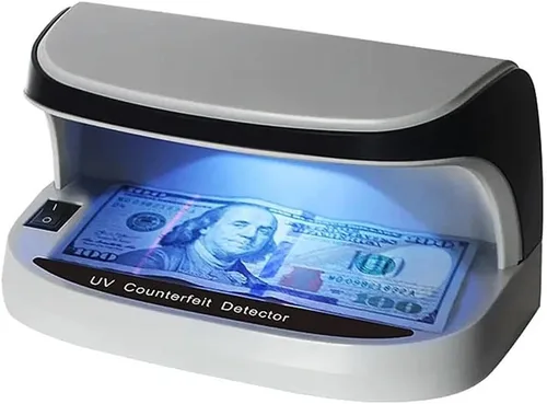 Detector de billetes falsificados con luz LED UV, la máquina de verificación de facturas proporciona luz UV avanzada para identificar rápidamente