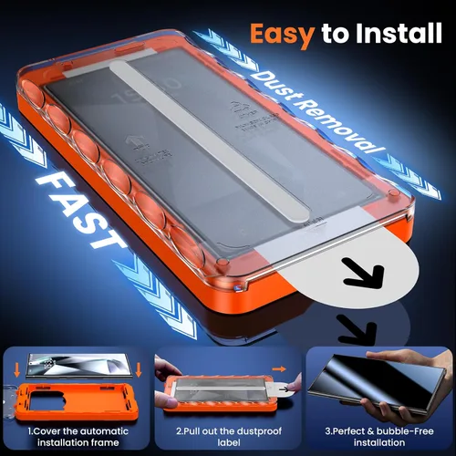 Miniatura 7 de UniqueMe Protector de pantalla de privacidad para S24 Ultra - Paquete de 2 protectores de pantalla de privacidad para Samsung Galaxy S24 Ultra