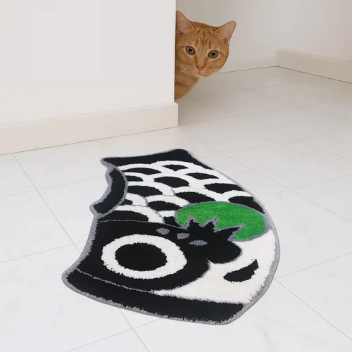 Miniatura 3 de Bonita alfombra de baño de peces para baño, suave, absorbente de agua, azul, para bañera, estilo japonés, almohadilla Koi para ducha