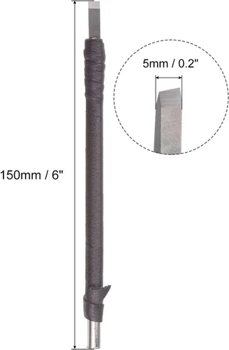 Miniatura 2 de uxcell Cuchillo para tallar cinceles de madera, carburo de tungsteno de 0.197 in, punta plana, herramienta de mano para carpintería, Graver 5.906 in