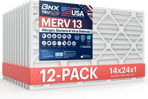 Miniatura 24 de BNX TruFilter - Filtro de aire 10 x 10 x 1 MERV 13, electrostático plisado, para aire acondicionado, HVAC y hornos, para alergias, polen, moho