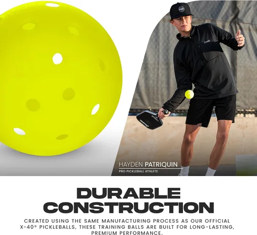 Miniatura 6 de Franklin Sports Pickleballs de entrenamiento - Pickleballs de entrenamiento para principiantes + práctica de habilidades - Bolas de pickleball al