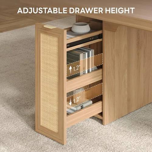 Miniatura 3 de LIKIMIO Mesa de comedor de granja de 78.7 pulgadas para 6-8 personas, parte superior de madera extra gruesa con 2 cajones de almacenamiento Blanco