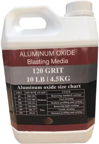 Miniatura 2 de Óxido de aluminio – 10 libras – Medios abrasivos de chorro de arena media a fina para gabinetes de voladura o pistolas de granallado. Grano #120