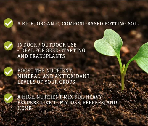 Miniatura 3 de Vermont Compost Company Fort Vee Organic Potting Mix Suelo a base de compost de alto contenido en nutrientes para interior y exterior, inicio