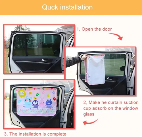 Miniatura 3 de Cortina de parasol de coche para bebés y niños, 2 paquetes, para ventana lateral, protector, bloquea el deslumbramiento solar, el calor, los rayos