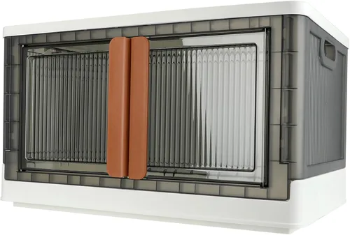 Miniatura 15 de Caja de almacenamiento, gabinete de plástico, capacidad de 8.4 galones (32L por una), 2 unidades, caja plegable con tapas, cajón plegable