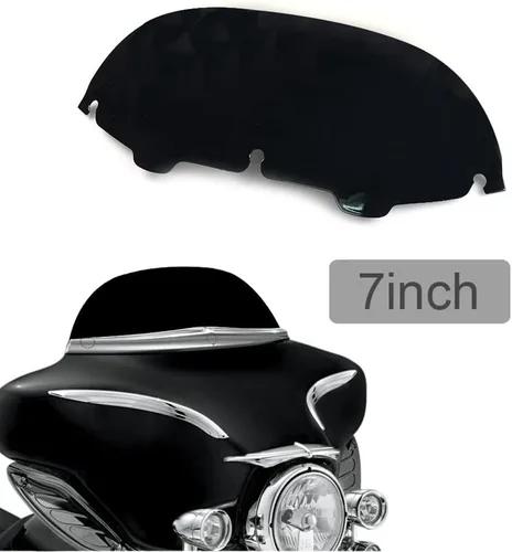 Miniatura 2 de Parabrisas negro de 7 pulgadas compatible con 1996-2013 Harley Davidson Touring Street Glide Electra Glide FLHT FLHTCU Ultra Classic Glide FLHX