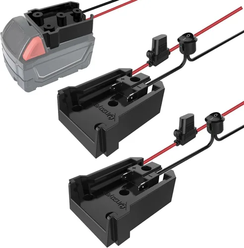 Miniatura 8 de Convertidor de corriente CC y adaptador de rueda de alimentación con fusible e interruptor para batería Milwaukee de 18 V, CC reductor de 18 V a 12
