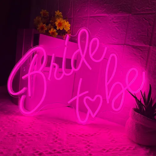 Miniatura 6 de Letrero de neón para futura novia, luces de neón LED rosas USB para boda, luces de neón para despedida de soltera, compromiso, fiesta de compromiso