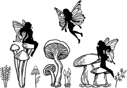 Miniatura 7 de SUPERDANT Calcomanías de pared de hadas de mariposa negra, elfos, estrellas, luna, interruptor de decoración, pegatina de despegar y pegar