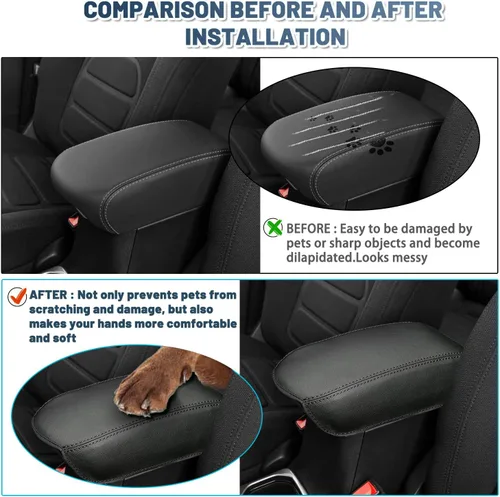 Miniatura 6 de Ruiya Funda para reposabrazos para Jeep Renegade, cubierta de consola central, para Jeep Renegade 2015-2023, accesorios para Jeep Renegade, cubierta