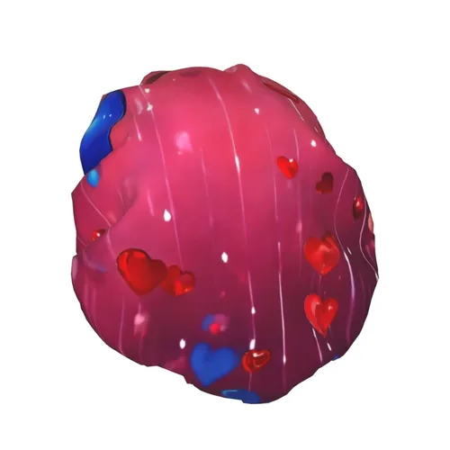 Miniatura 2 de Gorro de ducha con estampado de corazón abstracto, elástico y reutilizable, gorro de ducha grande impermeable, para mujeres, hombres y niños