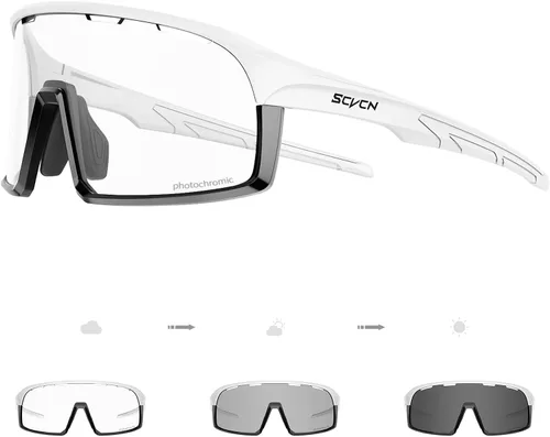 Miniatura 13 de SCVCN Photochromic Cycling Glasses Sport Sunglasses Clear MTB BMX Men Women Running Driving S145 Marco negro