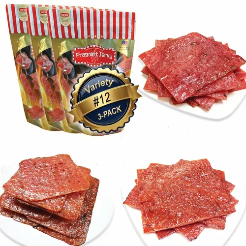Miniatura 8 de Singapore Street Food, carne seca de cerdo tierna a la parrilla (sabor original - forma cuadrada de 4 onzas). *Fresca a la parrilla por encargo