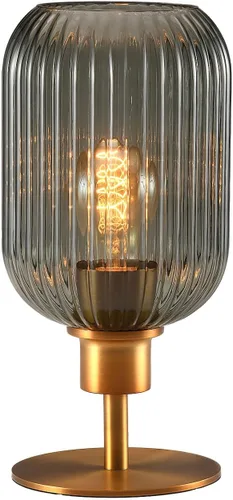 Miniatura 13 de Lámpara de mesa de vidrio de mediados del siglo, lámpara de escritorio regulable, bombilla LED incluida, temporizador incorporado, vidrio ámbar