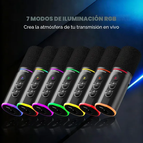 Miniatura 7 de PUPGSIS - Micrófono de podcast XLR/USB, micrófono para juegos con botón de silencio, efectos de reverberación, cancelación de ruido, soporte