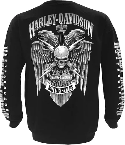 Miniatura 2 de Harley-Davidson Lightning Crest - Sudadera de forro polar para hombre, color negro, Negro
