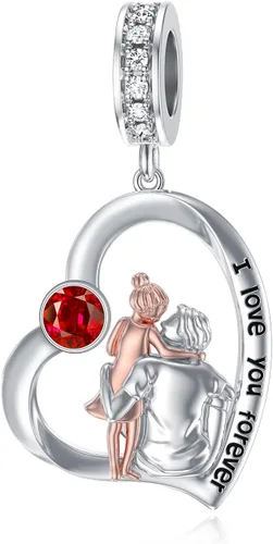 Miniatura 188 de PROESS Dije para padre, madre e hija, pulsera de plata de ley para pulseras, regalos de cumpleaños, día de San Valentín, para hija, madre, amante