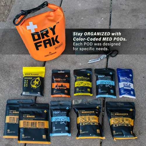 Miniatura 4 de EVERLIT Kit de primeros auxilios impermeable de 290 piezas, kit médico de primeros auxilios en seco, kit de supervivencia de emergencia para bote