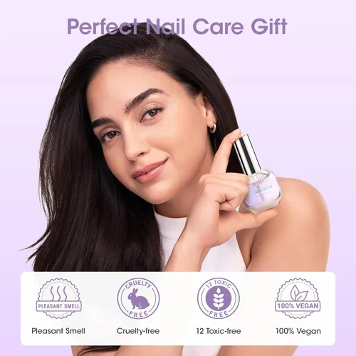 Miniatura 9 de GELLEN Fortalecedor de uñas, suero de proteína de crecimiento y reparación 8 en 1 para uñas delgadas, débiles y quebradizas, sin esmalte, secado al