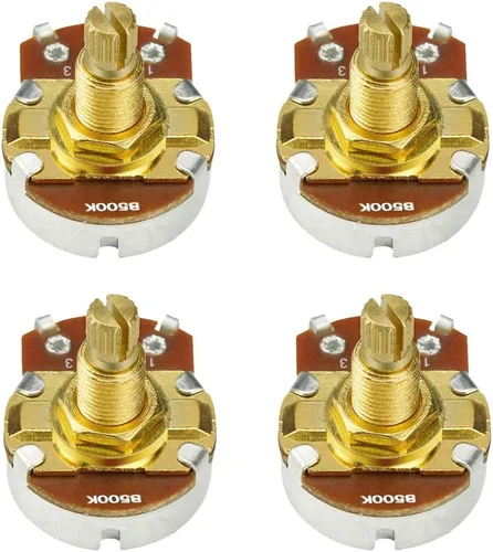 Miniatura 9 de FLEOR Potenciómetro cónico de audio con eje de 0.709 in, 4 piezas, tamaño completo, para guitarra, A250K