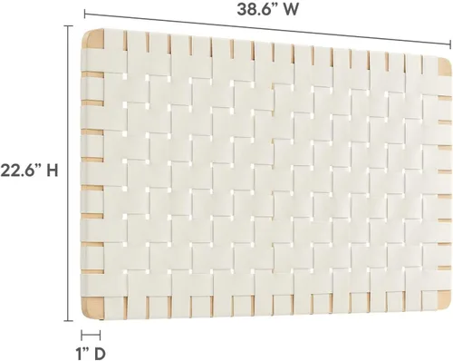 Miniatura 2 de Modway Sparta Cabecera Individual de Cuero Vegano Tejido en Beige Natural, Cabecera Individual de Cuero Sintético Solamente con Diseño de Montaje