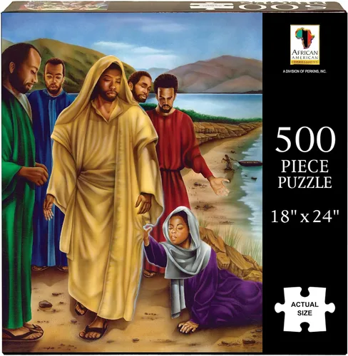 Miniatura 2 de African American Expressions - Hem of His Garment Puzzle - Rompecabezas bíblico afroamericano de 500 piezas para adultos Rompecabezas cristiano
