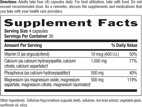 Miniatura 7 de Country Life Target-Mins - Calcio y magnesio con complejo de vitamina D, 1000 mg/500 mg/10 mcg, 120 cápsulas veganas, certificado sin gluten