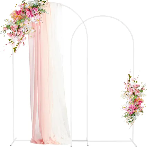 Miniatura 9 de Wokceer Soporte de Arco de Fondo para Boda 7.2 pies, Juego de Soporte de Arco de Metal Dorado de 6 pies, Set de 2 para Fiesta de Cumpleaños