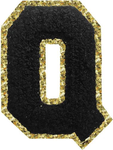Miniatura 15 de Parches de letras termo-adhesivas de felpilla para chaquetas, parches de letras universitarias con brillantina para planchar en la letra azul A