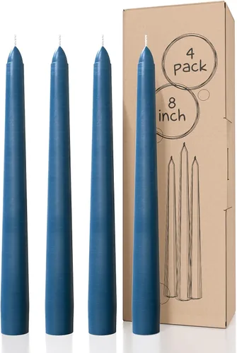 Miniatura 36 de CANDWAX Paquete de 4 velas cónicas blancas, sin goteo, de combustión lenta, sin perfume, de 12 pulgadas, ideales para mesa de comedor, candelabros