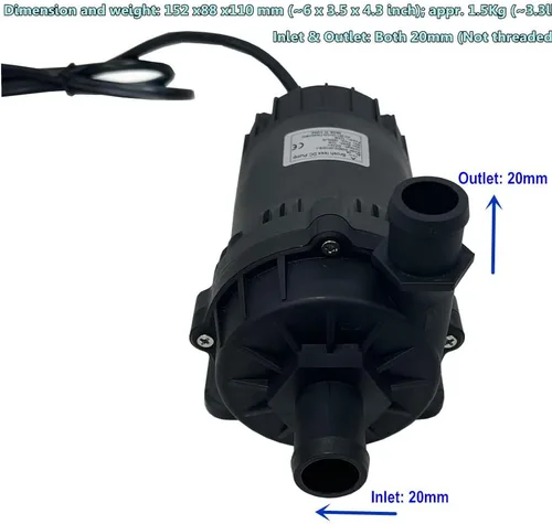 Miniatura 4 de SHYSKY Bomba de agua DC sin escobillas de alta potencia de 24 V 120 W DC60D-24120A-1 39.4 ft 39 pies de elevación 1003GPH, sumergible, velocidad