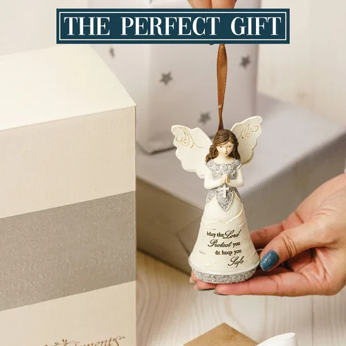 Miniatura 41 de Pavilion Gift Company 82433 Bless This Home - Figura de ángel ébano de 6 pulgadas, color crema