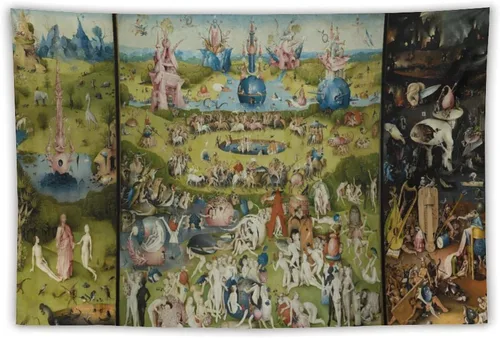 Miniatura 9 de CALOWE KOLEVN Tapiz Hieronymus Bosch, de El jardín de las delicias terrenales, para regalos, pintura, arte de pared, dormitorio, impresiones