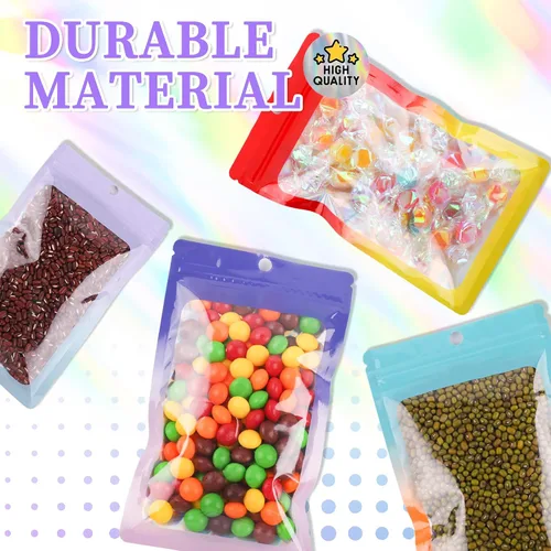 Miniatura 7 de 100 bolsas holográficas de tereftalato de polietileno, bolsas de papel de aluminio resellables a prueba de olores para pequeñas empresas