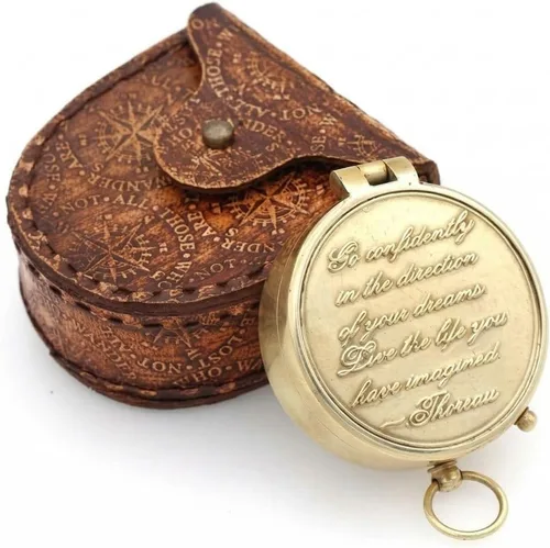 Miniatura 14 de Compass Gift for Mom/Dad, Vintage Pocket Compass Engraved with Go Confidently Customized Gifts for Women/Men, Baptism 2026 Communion Christian