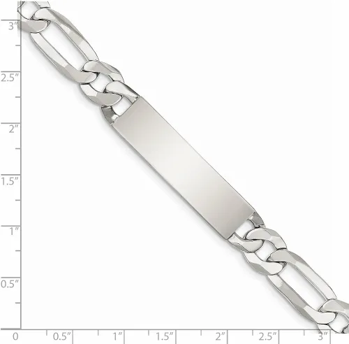 Miniatura 3 de Pulsera de identificación de plata de ley 925 sólida con cierre seguro de langosta 0394in Plata de ley