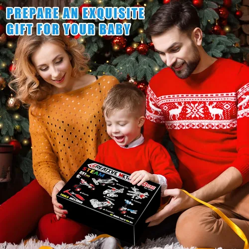 Miniatura 7 de BESTYMXY Juego de modelos de metal para autos y aviones, modelo de kit de construcción, 231 piezas, 6 modelos, juguetes de construcción de proyectos