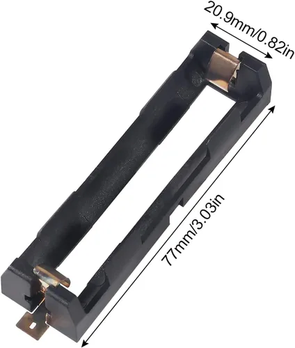Miniatura 6 de 8 soportes de batería 18650 1 ranura 18650 para batería 18650, caja de almacenamiento de batería de contactos de cobre (1 ranura de 3.7 V)