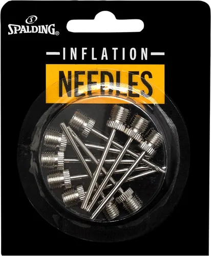 Spalding Inflation Needles |Sports Ball Air Pump Needles Paquete de 10 - Plata