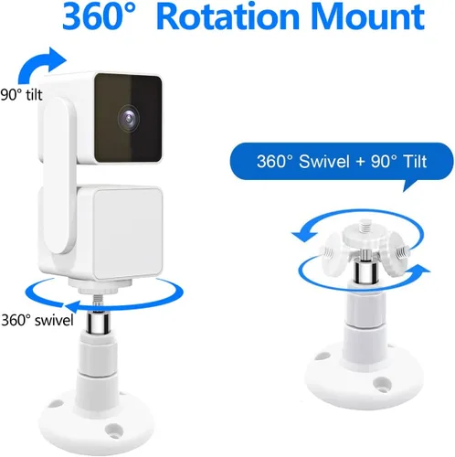 Miniatura 3 de Soporte de pared para Wyze Cam Pan V3 y Wyze Cam V4 y V3, paquete de 2 soportes ajustables giratorios de 360 grados para el sistema de cámara Wyze