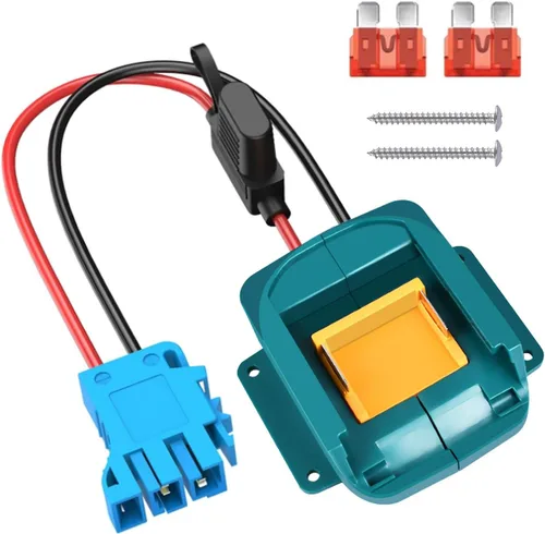 Miniatura 9 de QSDXNYDC Adaptador de batería de rueda eléctrica para Makita 18V LXT batería con fusible e interruptor conector 14 AWG para BL1850B, BL1860B, Azul